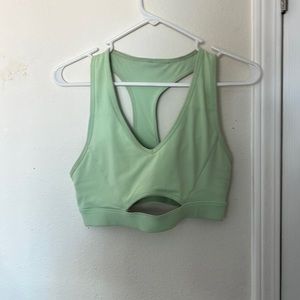 Green Fabletics sports bra
